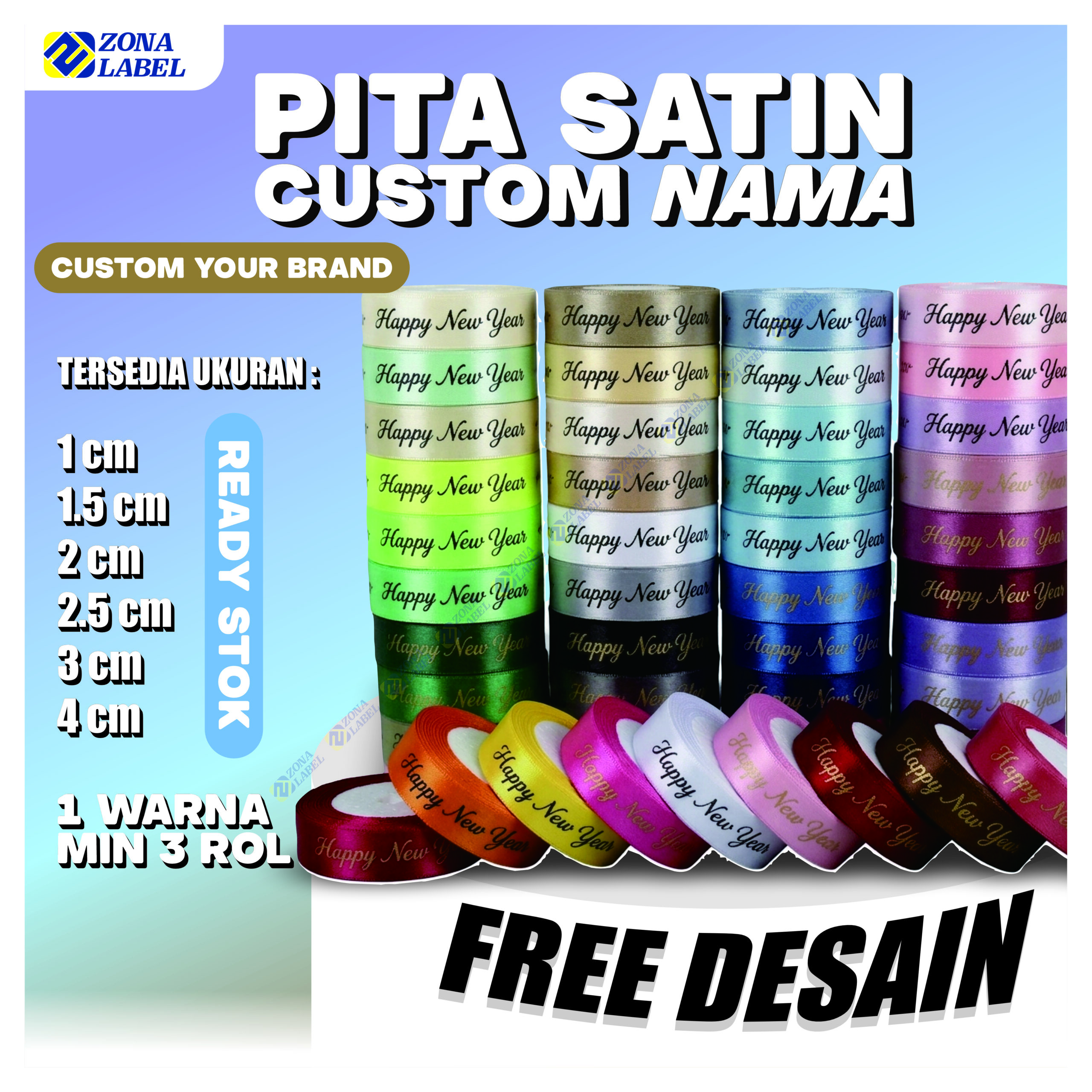 Pita Satin Custom Desain Sablon - Gambar 4