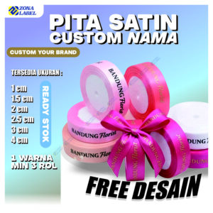 Pita Satin Custom Desain Sablon